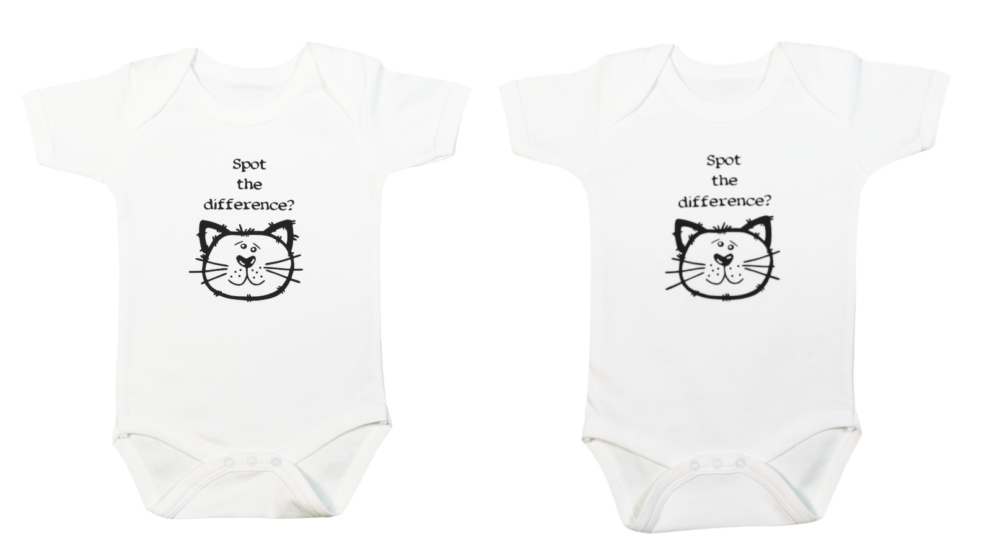 Spot The Difference Twin Babygrow Set