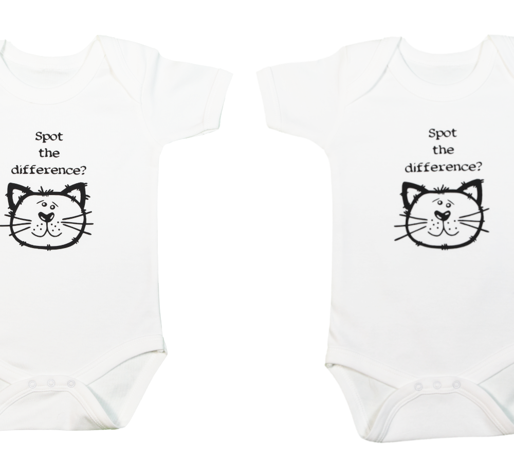 Spot The Difference Twin Babygrow Set